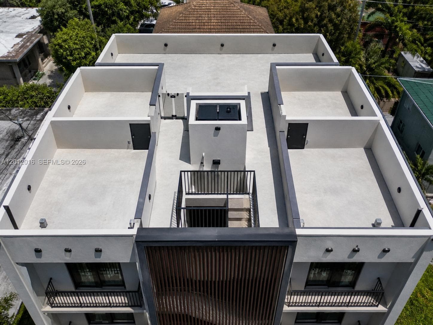 Rendering of roof top.  One roof top space for each residence.