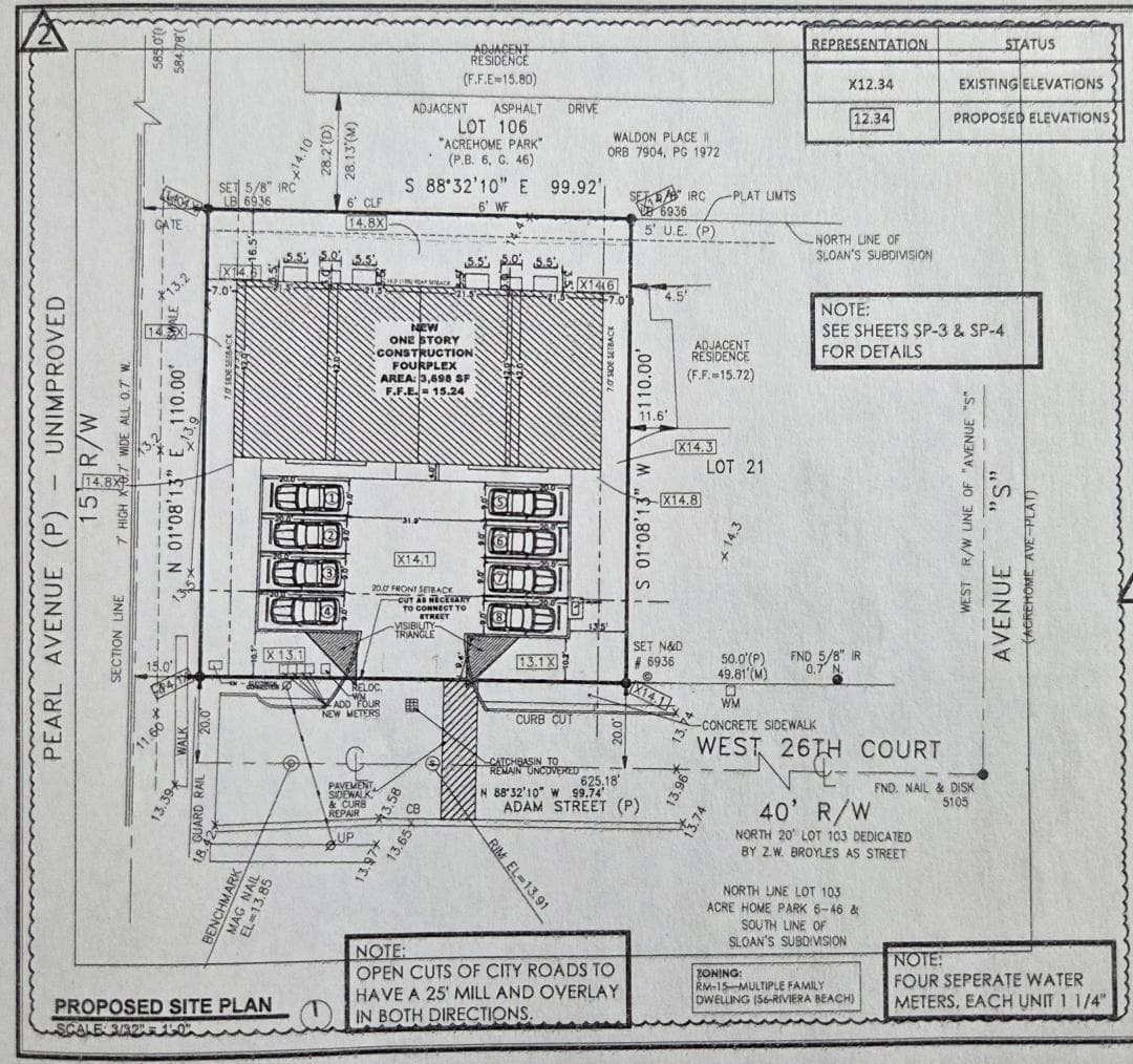 1694 W 26th Ct - Site Plan