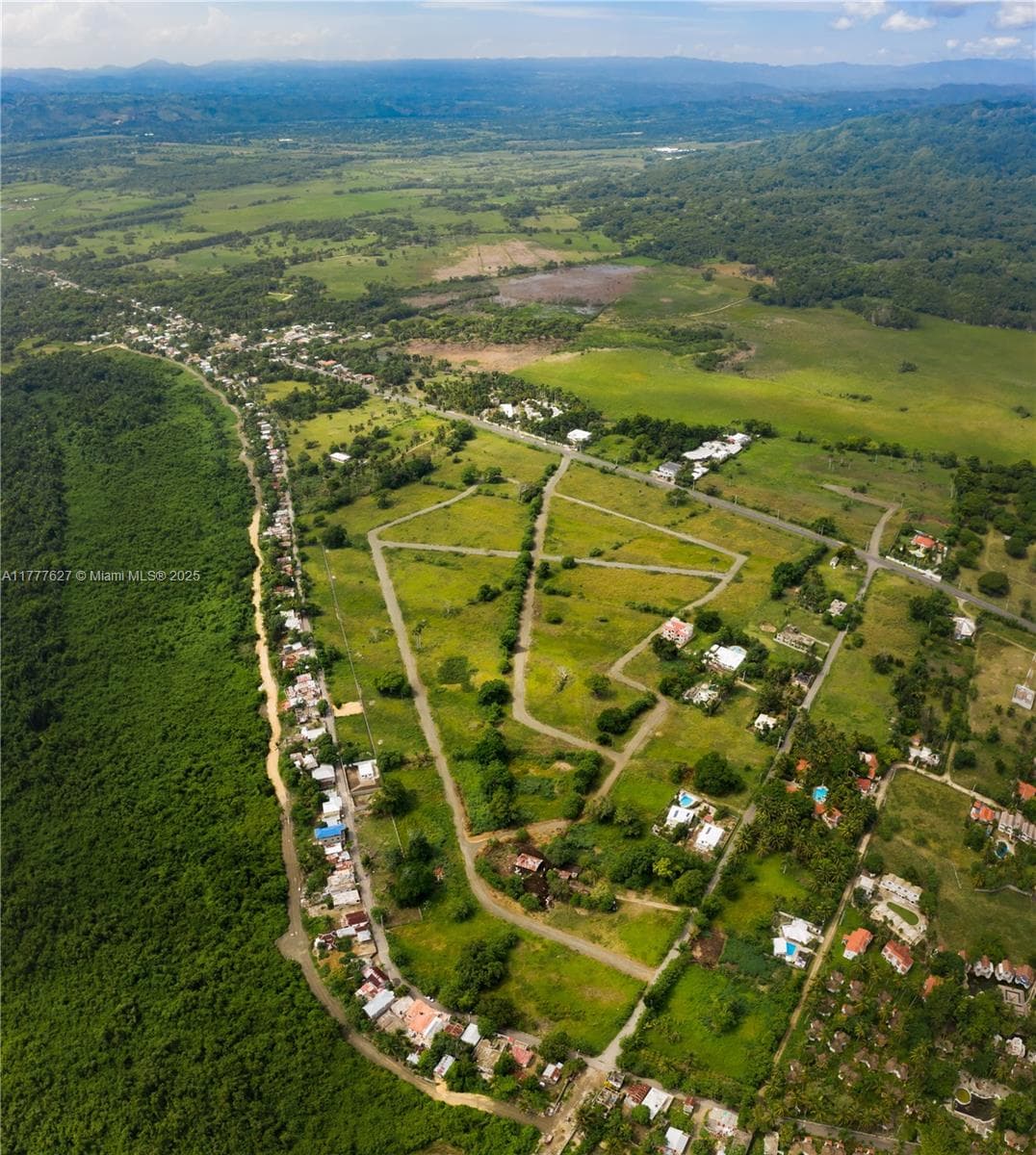 Aerial view of the vacant land available for sale.