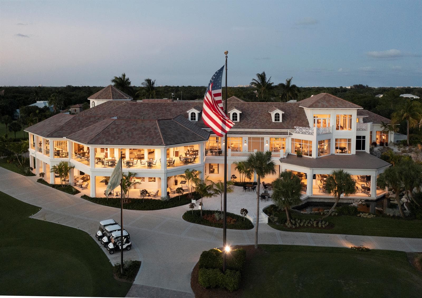 Clubhouse Back with Flag. FAV