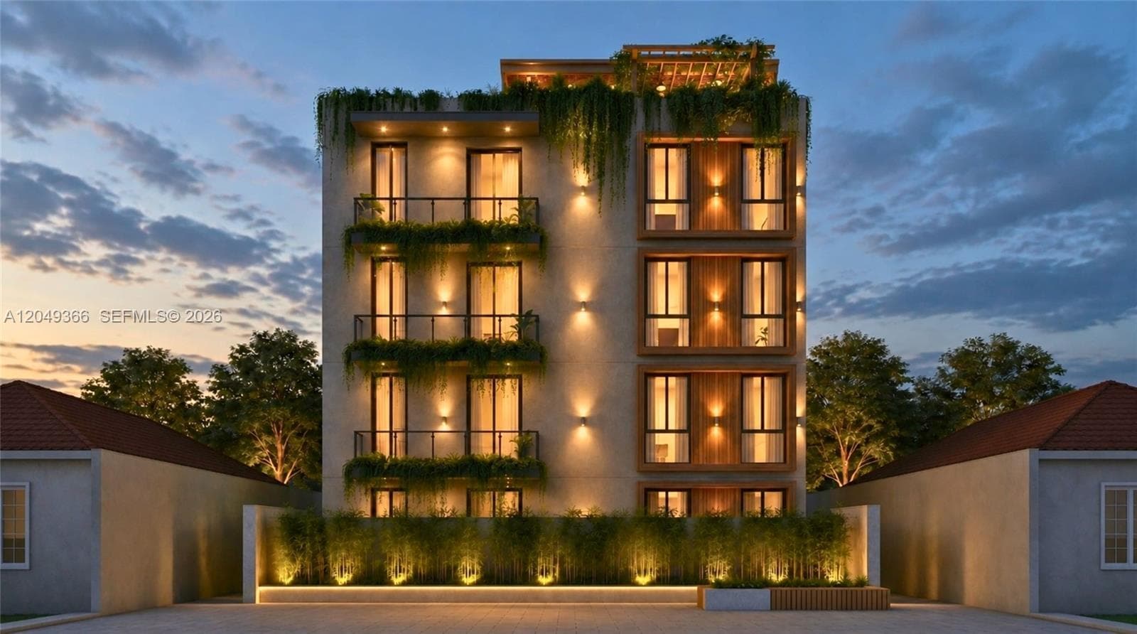 artist rendering of exterior 4 story, 18 unit building based on current plans