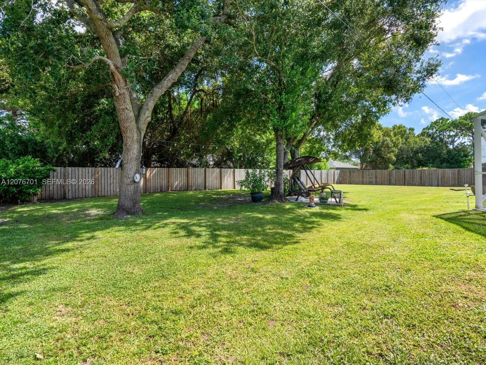 Partially cleared view with some Oak trees