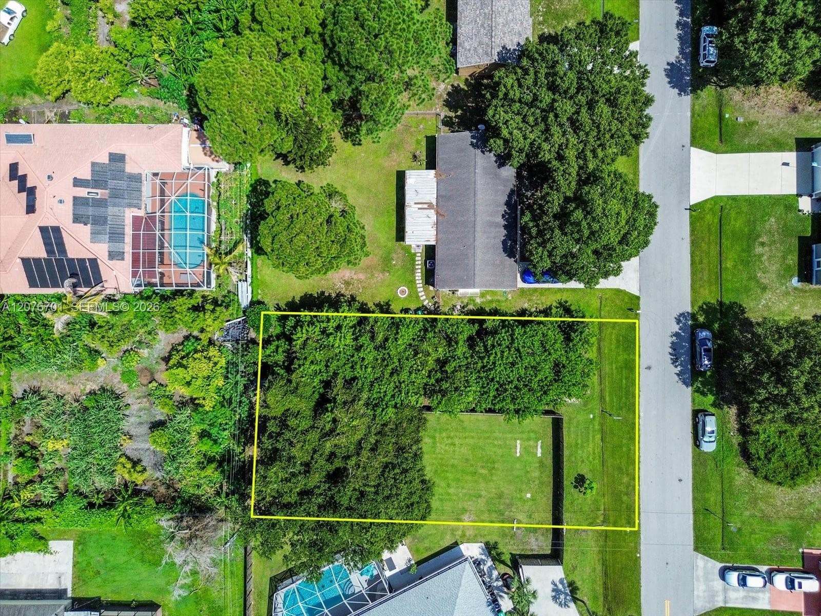 Partially overgrown & partially cleared.